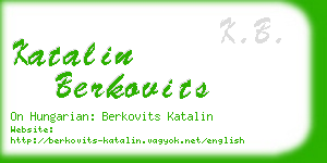katalin berkovits business card